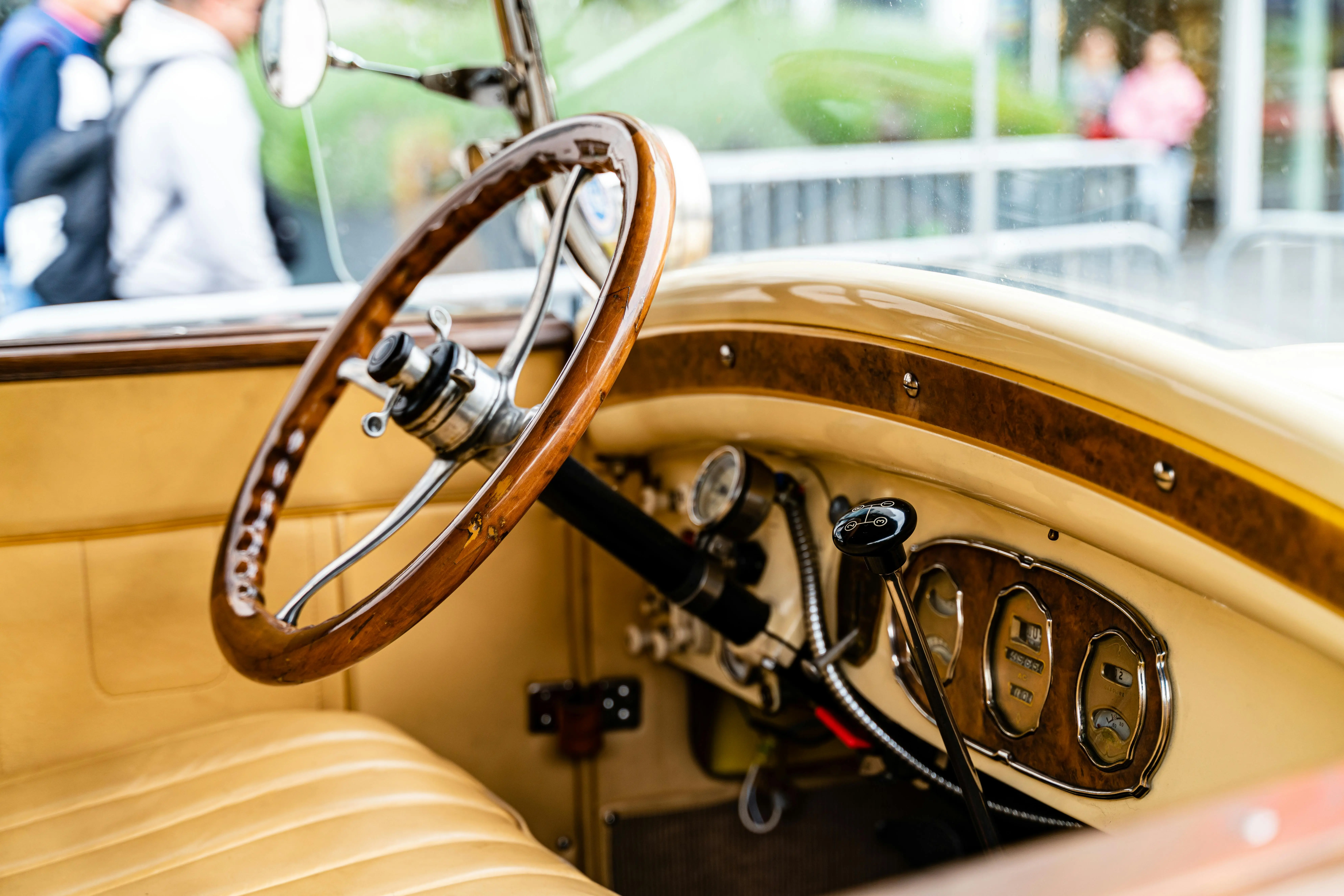 Happy customers at car dealership